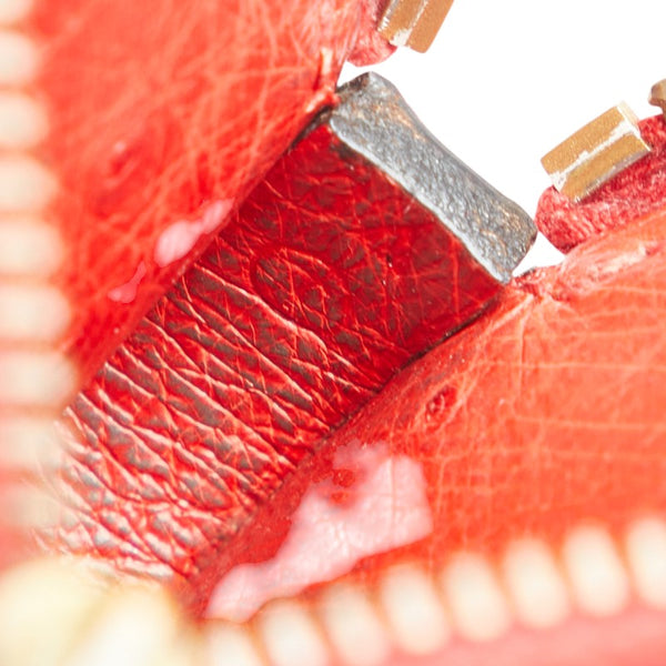 エルメス トゥッティ フルッティ イチゴ ストロベリー コインケース レッド オーストリッチ レディース HERMES 【中古】