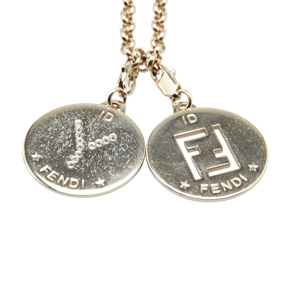 フェンディ FFロゴ ラインストーン ブレスレット ゴールド メッキ レディース FENDI 【中古】