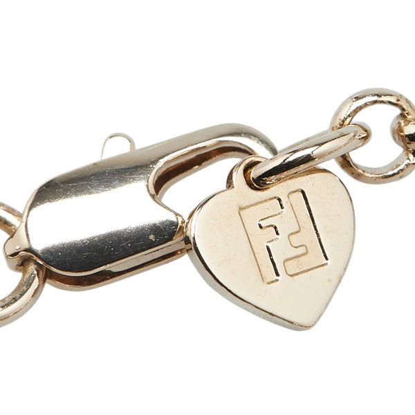 フェンディ FFロゴ ラインストーン ブレスレット ゴールド メッキ レディース FENDI 【中古】