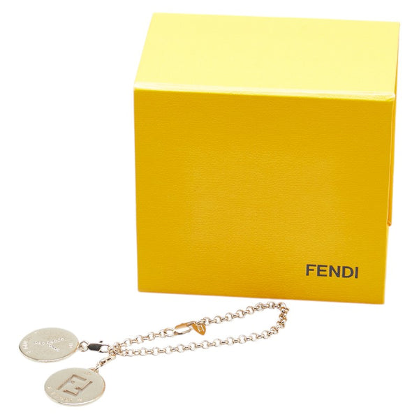 フェンディ FFロゴ ラインストーン ブレスレット ゴールド メッキ レディース FENDI 【中古】
