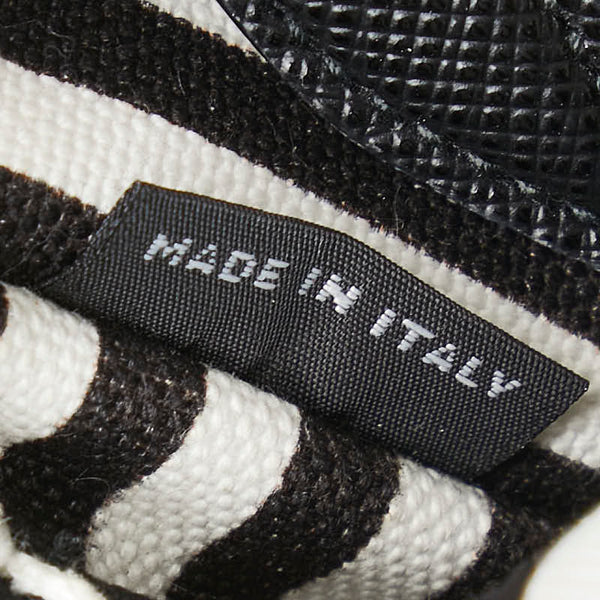 プラダ カナパ ポーチ コスメポーチ 小物入れ ブラック キャンバス レザー レディース PRADA 【中古】