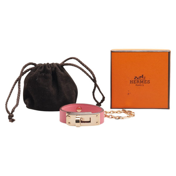エルメス ケリー 手袋ホルダー グローブホルダー ローズアザレ ピンク ヴォースイフト メッキ レディース HERMES 【中古】