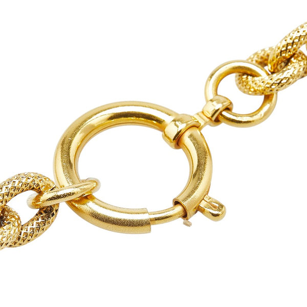 シャネル ココマーク 溶岩 フリンジ ネックレス ゴールド メッキ レディース CHANEL 【中古】