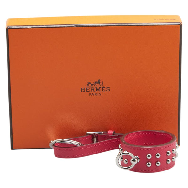 エルメス コリエドシアン アノー キーホルダー キーリング ピンク ヴォーエプソン レディース HERMES 【中古】