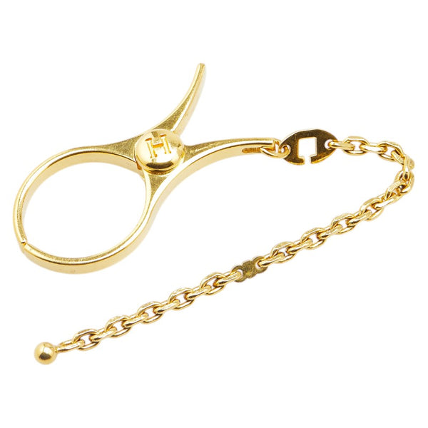 エルメス フィルー 手袋ホルダー グローブホルダー ゴールド メッキ レディース HERMES 【中古】