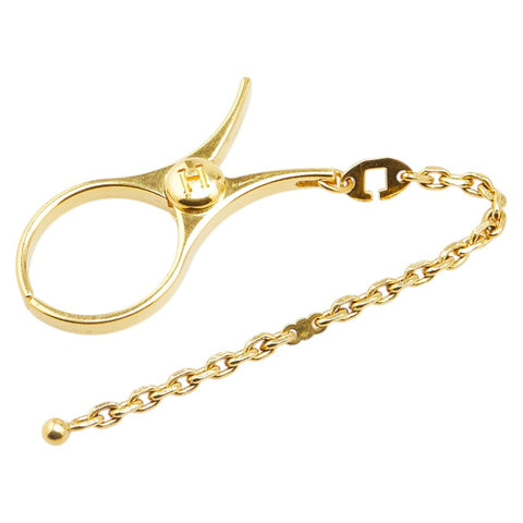 エルメス フィルー 手袋ホルダー グローブホルダー ゴールド メッキ レディース HERMES 【中古】