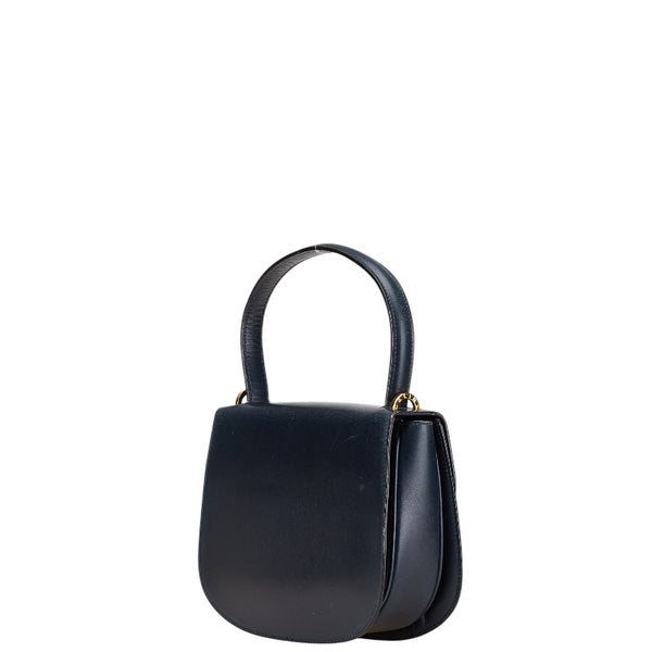 セリーヌ ホースシュー ハンドバッグ ショルダーバッグ 2WAY ネイビー レザー レディース CELINE 【中古】