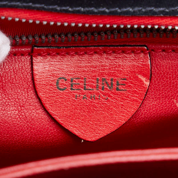 セリーヌ ホースシュー ハンドバッグ ショルダーバッグ 2WAY ネイビー レザー レディース CELINE 【中古】