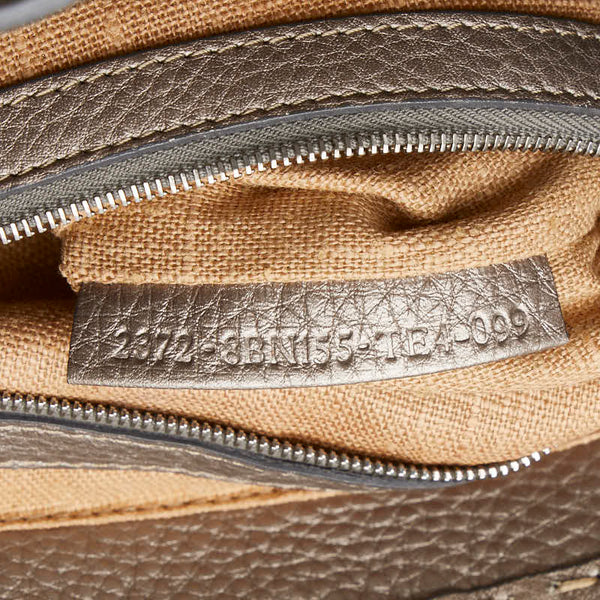 フェンディ セレリア ヴィラボルゲーゼ ショルダーバッグ ハンドバッグ 8BN155 グレージュ シルバー レザー レディース FENDI 【中古】