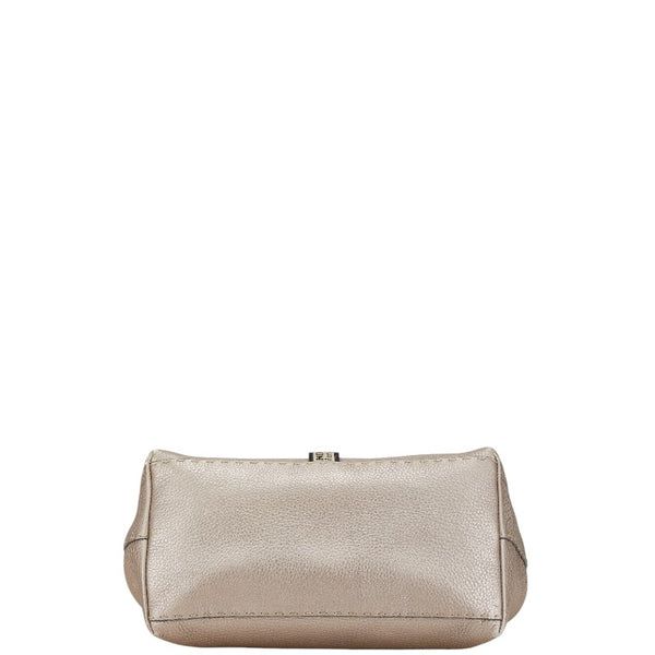 フェンディ セレリア ヴィラボルゲーゼ ショルダーバッグ ハンドバッグ 8BN155 グレージュ シルバー レザー レディース FENDI 【中古】