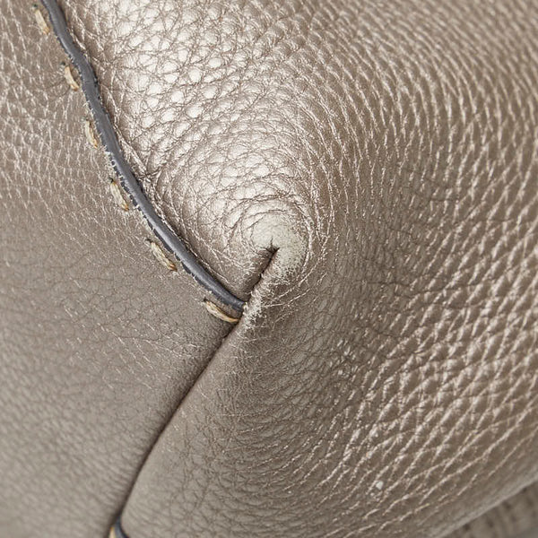 フェンディ セレリア ヴィラボルゲーゼ ショルダーバッグ ハンドバッグ 8BN155 グレージュ シルバー レザー レディース FENDI 【中古】