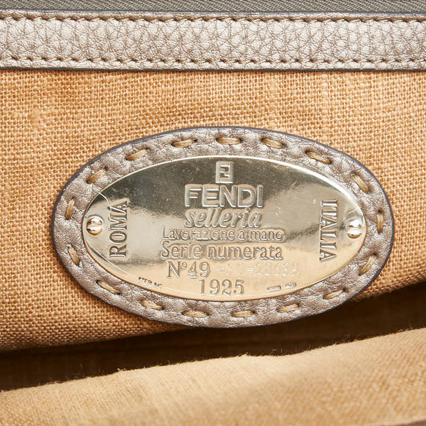 フェンディ セレリア ヴィラボルゲーゼ ショルダーバッグ ハンドバッグ 8BN155 グレージュ シルバー レザー レディース FENDI 【中古】