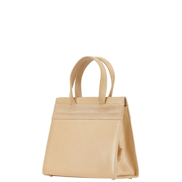 サルヴァトーレフェラガモ ヴァラリボン ハンドバッグ BA214178 ベージュ レザー キャンバス レディース Salvatore Ferragamo 【中古】