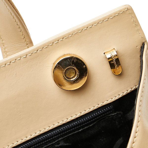 サルヴァトーレフェラガモ ヴァラリボン ハンドバッグ BA214178 ベージュ レザー キャンバス レディース Salvatore Ferragamo 【中古】