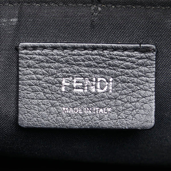 フェンディ バイザウェイ ミディアム ハンドバッグ ショルダーバッグ 2WAY 8BL124-5QJ ブラック ライトブルー ベージュ レザー レディース FENDI 【中古】