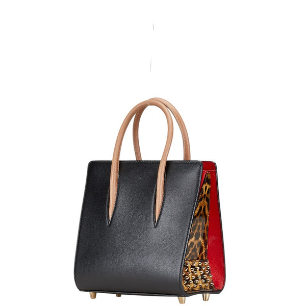 クリスチャンルブタン パロマ スモール スパイクスタッズ ハンドバッグ ショルダーバッグ 2WAY ブラック レッド マルチカラー レザー パテントレザー レディース Christian Louboutin 【中古】