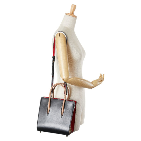 クリスチャンルブタン パロマ スモール スパイクスタッズ ハンドバッグ ショルダーバッグ 2WAY ブラック レッド マルチカラー レザー パテントレザー レディース Christian Louboutin 【中古】