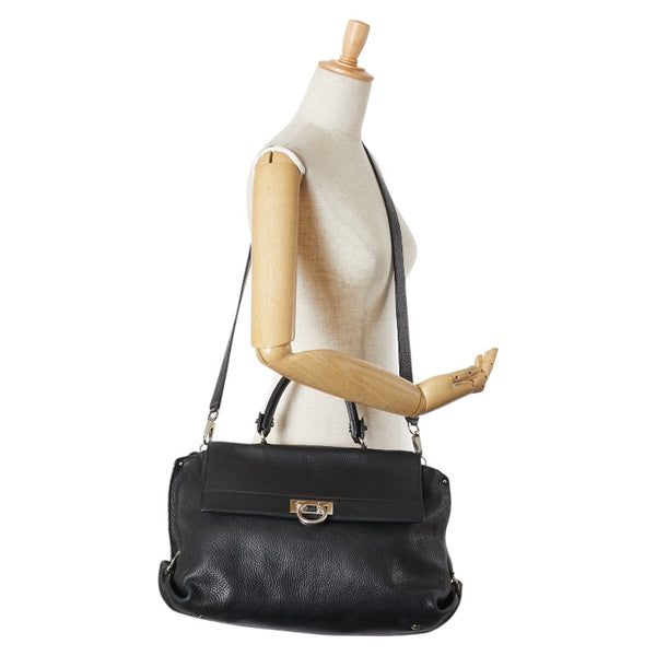 サルヴァトーレフェラガモ ソフィア ハンドバッグ ショルダーバッグ 2WAY ブラック レザー レディース Salvatore Ferragamo 【中古】