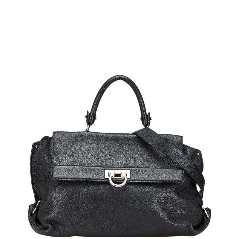 サルヴァトーレフェラガモ ソフィア ハンドバッグ ショルダーバッグ 2WAY ブラック レザー レディース Salvatore Ferragamo 【中古】