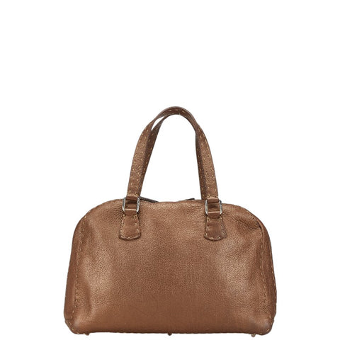 フェンディ セレリア ハンドバッグ ミニ ボストンバッグ ブラウン レザー レディース FENDI 【中古】