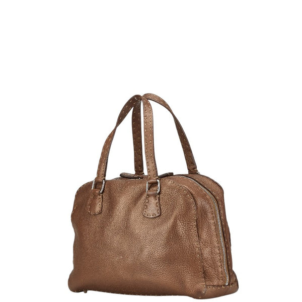 フェンディ セレリア ハンドバッグ ミニ ボストンバッグ ブラウン レザー レディース FENDI 【中古】
