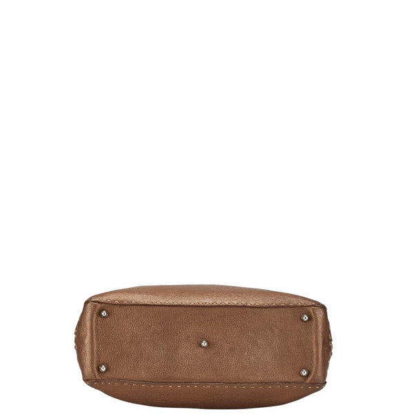 フェンディ セレリア ハンドバッグ ミニ ボストンバッグ ブラウン レザー レディース FENDI 【中古】
