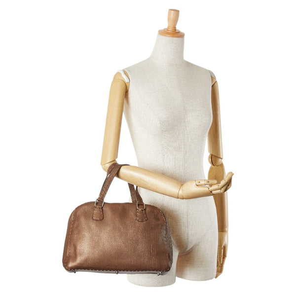 フェンディ セレリア ハンドバッグ ミニ ボストンバッグ ブラウン レザー レディース FENDI 【中古】