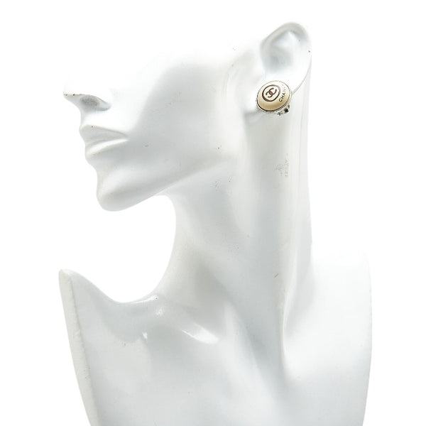 シャネル ココマーク イヤリング シルバー アイボリー メタル プラスチック レディース CHANEL 【中古】