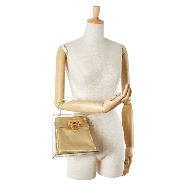 サルヴァトーレフェラガモ ガンチーニ ハンドバッグ クリア ゴールド プラスチック レディース Salvatore Ferragamo 【中古】