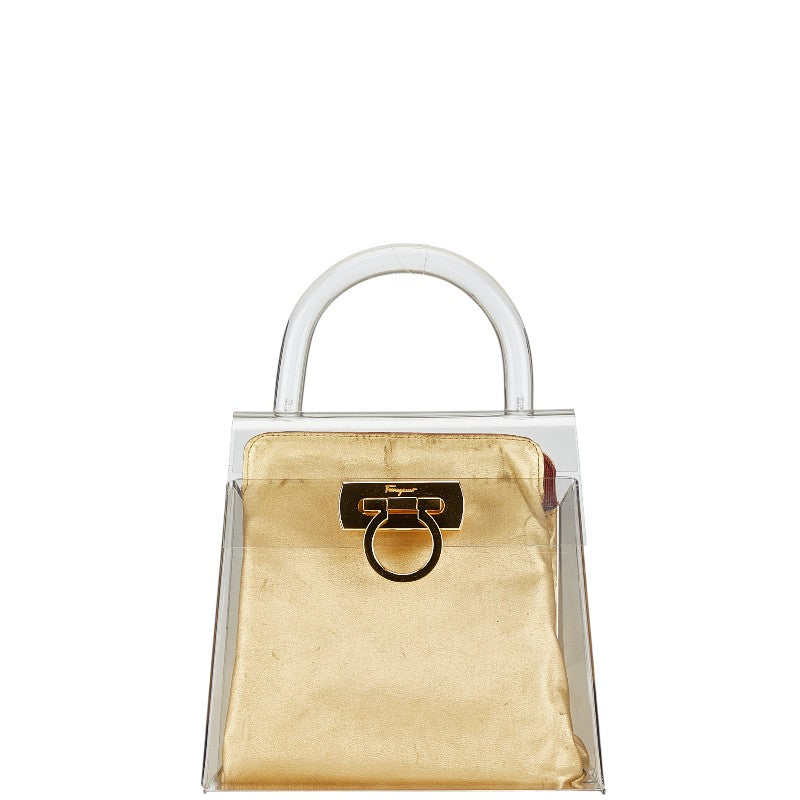 サルヴァトーレフェラガモ ガンチーニ ハンドバッグ クリア ゴールド プラスチック レディース Salvatore Ferragamo 【中古】