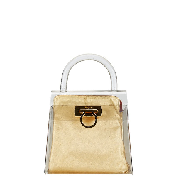 サルヴァトーレフェラガモ ガンチーニ ハンドバッグ クリア ゴールド プラスチック レディース Salvatore Ferragamo 【中古】