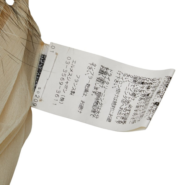 エルメス マフラー ホワイト ベージュ シルク コヨーテ レディース HERMES 【中古】