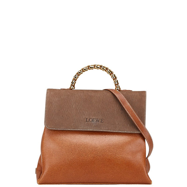 ロエベ ハンドバッグ ショルダーバッグ 2WAY ブラウン レザー レディース LOEWE 【中古】