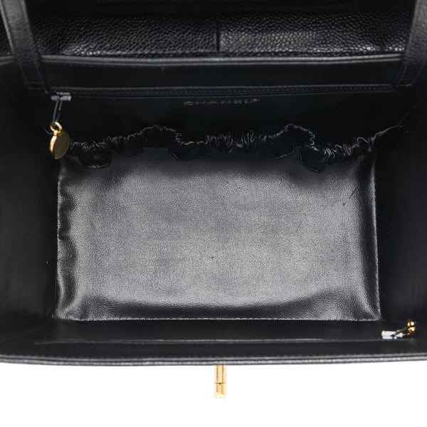 シャネル ココマーク バニティバッグ ショルダーバッグ 2WAY ブラック キャビアスキン レディース CHANEL 【中古】