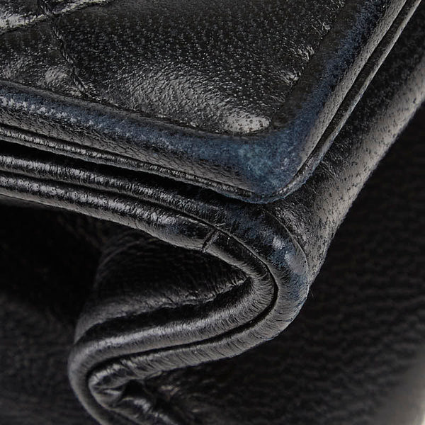 シャネル ココマーク マトラッセ チェーン ショルダーバッグ ブラック ラムスキン レディース CHANEL 【中古】