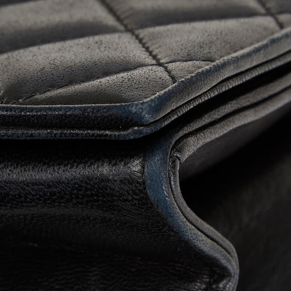 シャネル ココマーク マトラッセ チェーン ショルダーバッグ ブラック ラムスキン レディース CHANEL 【中古】