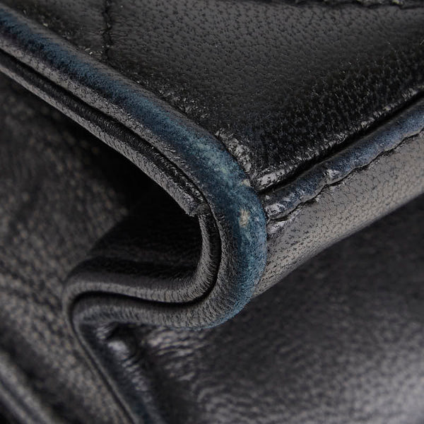 シャネル ココマーク マトラッセ チェーン ショルダーバッグ ブラック ラムスキン レディース CHANEL 【中古】