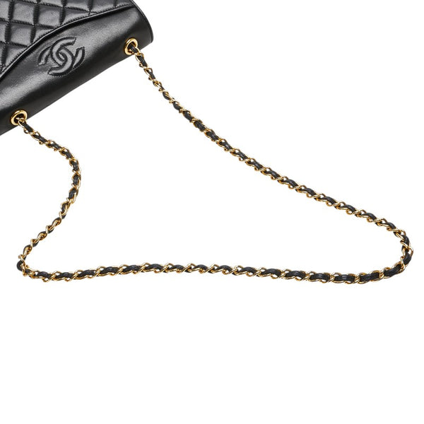 シャネル ココマーク マトラッセ チェーン ショルダーバッグ ブラック ラムスキン レディース CHANEL 【中古】