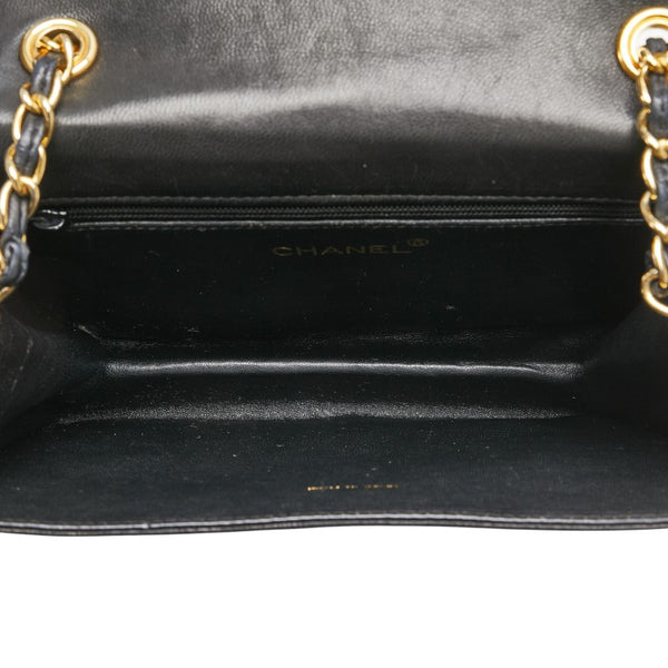 シャネル ココマーク マトラッセ チェーン ショルダーバッグ ブラック ラムスキン レディース CHANEL 【中古】