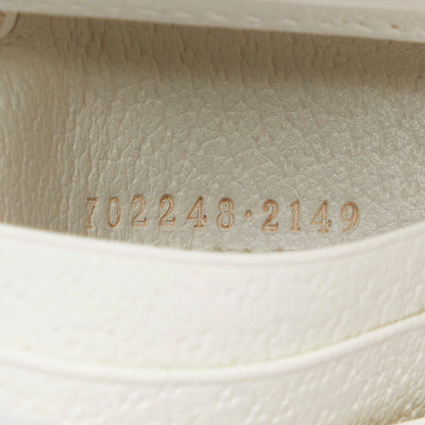 グッチ × adidas アディダス ホースビット ショルダーウォレット 2つ折り財布 702248 ホワイト ブラック レザー レディース GUCCI 【中古】