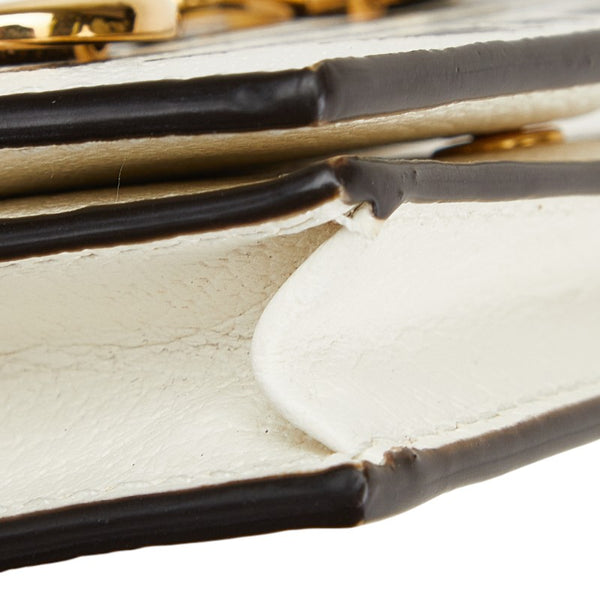 グッチ × adidas アディダス ホースビット ショルダーウォレット 2つ折り財布 702248 ホワイト ブラック レザー レディース GUCCI 【中古】