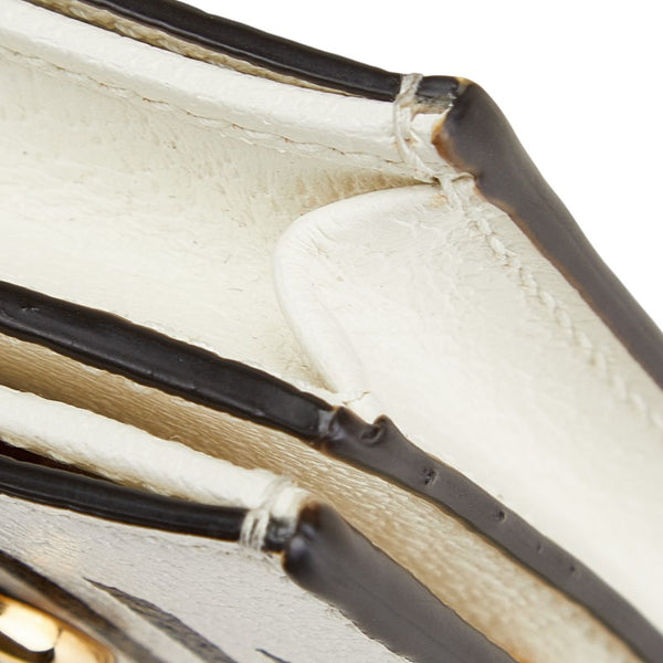 グッチ × adidas アディダス ホースビット ショルダーウォレット 2つ折り財布 702248 ホワイト ブラック レザー レディース GUCCI 【中古】