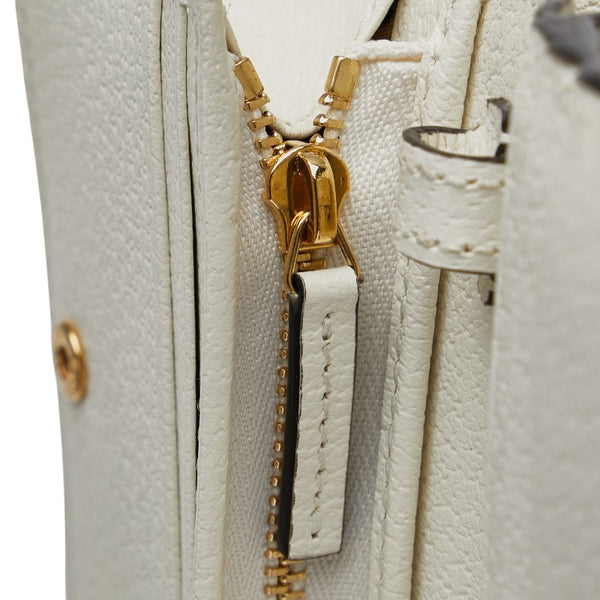 グッチ × adidas アディダス ホースビット ショルダーウォレット 2つ折り財布 702248 ホワイト ブラック レザー レディース GUCCI 【中古】