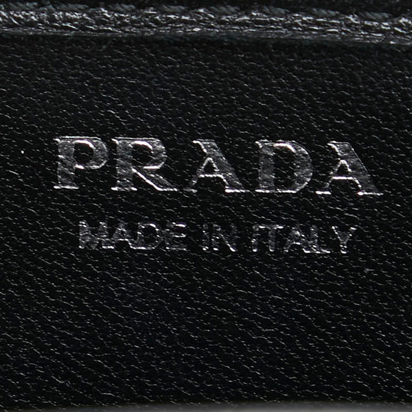 プラダ ダイアグラム ショルダーバッグ チェーンウォレット  ブラック レザー レディース PRADA 【中古】