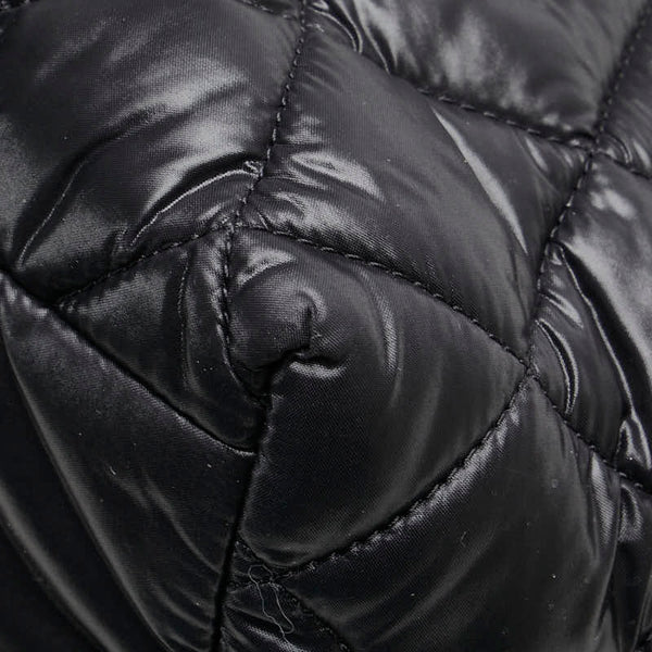 シャネル ココマーク コココクーンPM トートバッグ A48610 ブラック ナイロン レザー レディース CHANEL 【中古】