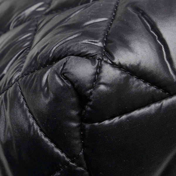 シャネル ココマーク コココクーンPM トートバッグ A48610 ブラック ナイロン レザー レディース CHANEL 【中古】