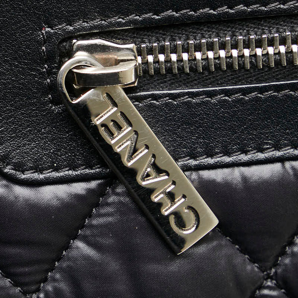 シャネル ココマーク コココクーンPM トートバッグ A48610 ブラック ナイロン レザー レディース CHANEL 【中古】