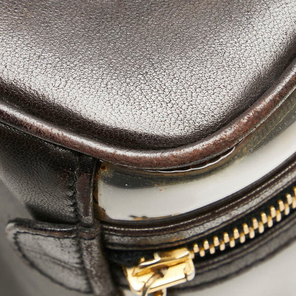 シャネル ココマーク ハンドバッグ バニティバッグ ブラック クリア ビニール レザー レディース CHANEL 【中古】