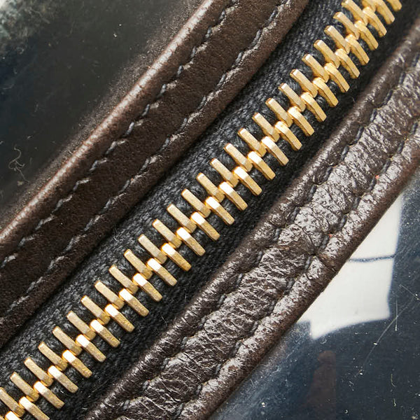 シャネル ココマーク ハンドバッグ バニティバッグ ブラック クリア ビニール レザー レディース CHANEL 【中古】