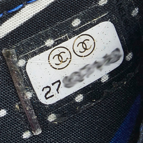 シャネル ココマーク ラッキーフラワー 三つ折り財布 スモールウォレット コンパクトウォレット ブルー レザー レディース CHANEL 【中古】